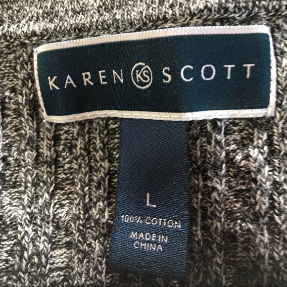 . Karen Scott Grey Sweater Sz L - Picture 8 of 11